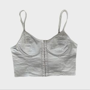 Blue cropped corset top from Full Tilt